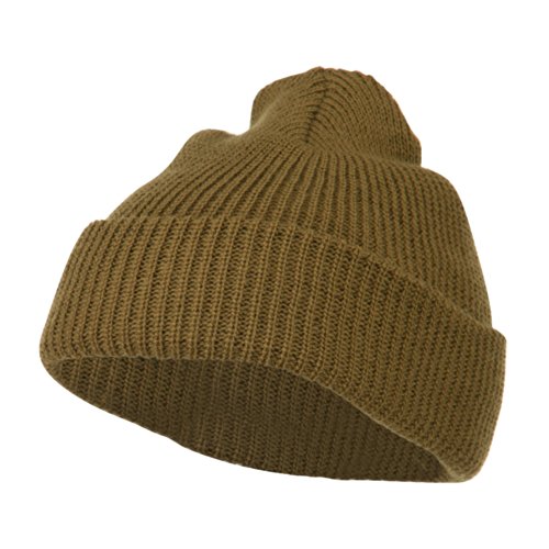 Solid Plain Watch Cap Beanie - Dk Brown
