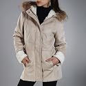 BGSD Women's Hooded Faux Suede Parka Jacket with Raccoon Fur Trim
