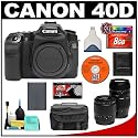 Canon EOS 40D 10.1-Megapixel Digital SLR Camera Body with 2 Zoom Lenses + 8GB CF Memory Card + Spare BP-511 Battery + Case + Bonus Accessory Kit