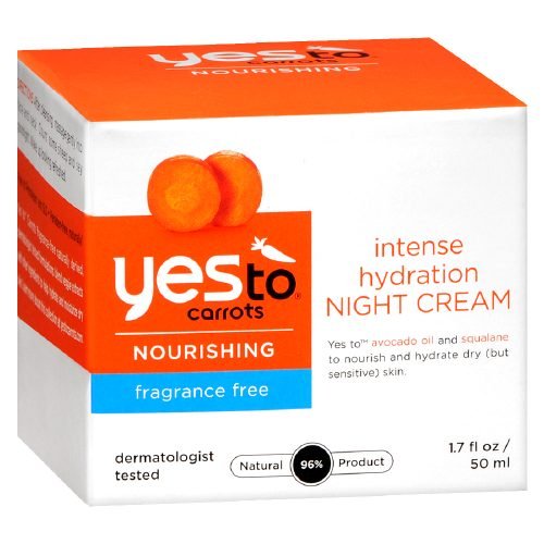 Yes to Carrots Nourishing Intense Hydration Night Cream, Fragrance Free 1.7 fl oz (50 ml) (Pack of 4)
