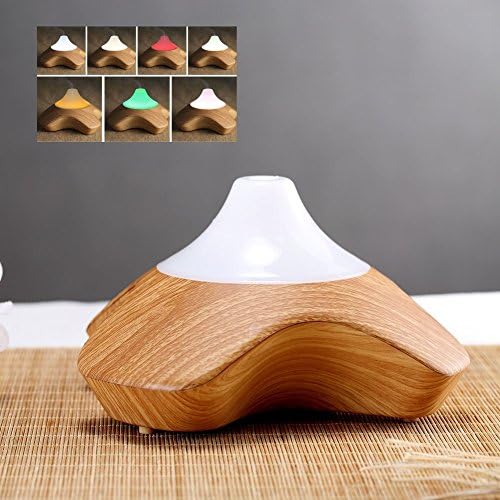 Wangang 08K Aroma Diffuser Dark Wood 220ml Electric Essential Oil Cool Mist Aromatherapy Diffuser with Music Reactive Lights (Grain Wood)