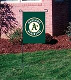 OAKLAND A'S OFFICIAL LOGO GARDEN FLAG + STAND
