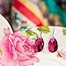LadyColour Hot Pink Drop&Dangle Earrings Made with Crystals from Swarovski,Women Fashion Jewelry,gift for wife,girlfriend,families and friends on Birthday,Christmas Day,Valentines Day,Mother's Day