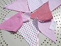 Powell Craft Handmade Pink Bunting - Perfect for Nursery / Babies Room / Play Room