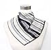 Chiffon/Satin Multicolored Strip Print on Light Gray - Silk Bandana 21" x 21"