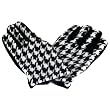 Winter Ski Houndstooth Velour Fashion Gloves Black White