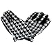 Winter Ski Houndstooth Velour Fashion Gloves Black White