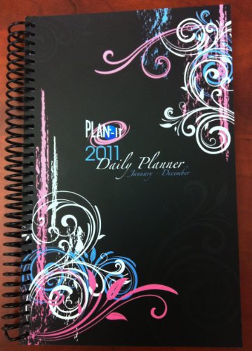 2011 Daily Fashion Day Planner Organizer Agenda (January 2011 Through December 2011)- Black
