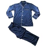 Famous Brand - Mens Long Sleeve Pajamas, Dark Navy