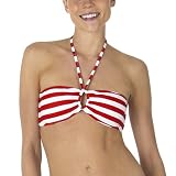 Xhilaration Stripe Bandeau Top - Red/ White
