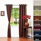 Solid Grommet Top Thermal Insulated Blackout Curtain 84  Length 1 Pair-CHOCOLATE - GT
