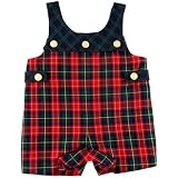 Florence Eiseman Plaid Shortall with Reversible Yoke (size 12 Months)