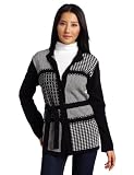 Alfred Dunner Womens Graphic Belted Cardigan