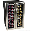 EdgeStar 32 Bottle Dual Zone Wine Cooler with Stainless Steel Trimmed French Doors and Digital Controls