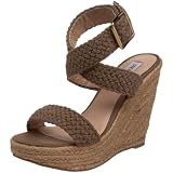 Steve Madden Women's Fantasik Open-Toe Espadrille,Khaki Fabric,8 M US