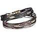 FIBO STEEL Leather Bracelet for Men Braided Wrist Cuff Vintage, 8.5inches