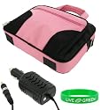 Acer Aspire One AOD250-1738 10.1-Inch Deluxe Netbook Carrying Case with 12v Car Charger Adapter - Pink