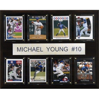 MLB Texas Rangers Michael Young 8 Card Plaque