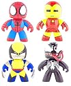 Marvel Mighty Muggs Series 1 Set of 4 Figures (Spider-Man, Venom, Wolverine and Iron Man)