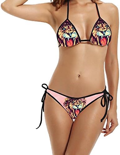 VYily Sexy Womens Aura G Lion Bikini Swimsuit Swimwear Designed Black One Size