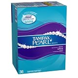 Tampax Pearl Plastic, Ultra Absorbency, Unscented Tampons, 36-Count (Pack of 2)
