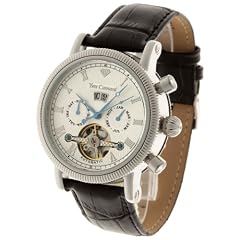 Yves Camani Herren-Uhren Nautilus Automatik Edelstahl Leder YC1023-B