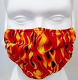 Breathe Healthy Face Mask (Child Size) Flames Design; Kids Allergy & Pollen Mask / Kids Flu Mask - Antimicrobial Germ Killing Agent