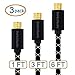 Smallelectric [3-pack] Aluminum Alloy Micro USB Cables in Assorted Lengths (3ft, 6ft, 1ft) Gold-plated High Speed USB 2.0 a Male to Micro B Sync and Charge Cables (Black)