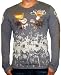 SMET Christian Audigier Ed Hardy Mens Fashion Graphic Long Sleeve V-Neck T-Shirt Tee Top