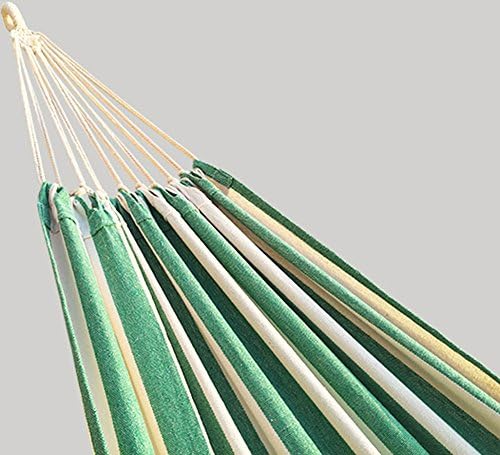 Fashion Cotton Yarn Cotton Plain Striped Thickened Outdoor Child Adult Single Swing Bed Hammock (Green)