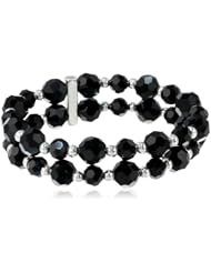 Napier "Fashionista" Jet-Colored Double Stretch Bracelet, 2.5"