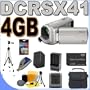 Sony DCR-SX41 Flash Camcorder w/60x Optical Zoom (Silver) BigVALUEInc Accessory Saver 4GB FH100 Battery Bundle