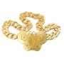 Kenneth Jay Lane satin gold butterfly belt