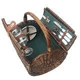 Tierce Picnic Basket in Hunter Green Lining