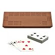 Natural Solid Wood 3 Track Cribbage Board with Cards, Metal Pegs & Storage by WE Games