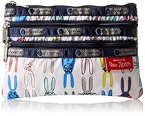 LeSportsac X Peter Jensen 3 Zip Case Cosmetic Bag, Coloring Book Rabbits, One Size
