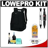 Lowepro CompuDaypack Camera Bag (Black) + Accessory Kit for Canon Rebel XSi, XS, T1i, XTi, 40D, 50D, 7D, Nikon D40, D60, D3000, D5000, D90, D300, D300s, D700, Olympus Evolt E-30, E-450, E-520, E-620, and Sony Alpha A200, A230, A300, A330, A350, A380, A700, A900 Digital SLR Cameras
