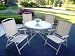 Outdoor Living : Oakland Living 5 Piece Dining Set Sling and Tubular Aluminum Beige