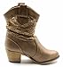 Orly Shoes Women's Saddle Crochet Inset Western Cowboy Mid Calf Boot