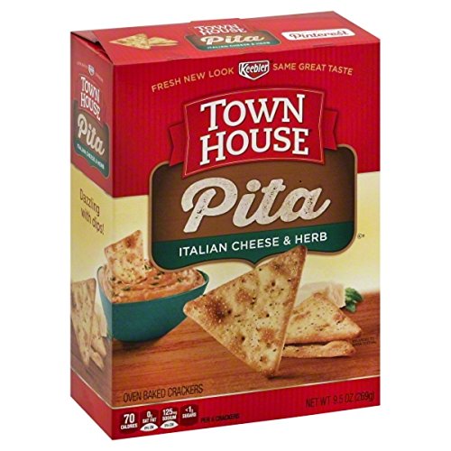 Keebler Town House Pita Italian Cheese and Herb 9.5 Oz 2 Boxes Food