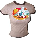 Sexy Woman's Glitter 1981 Peyo Smurfs Smurf ORIGINAL CARTOON IRON-ON T-SHIRT