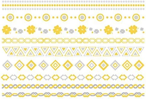 Gold and Silver Temporary Metallic Tattoos, Like Flash Tats - 1 Sheet