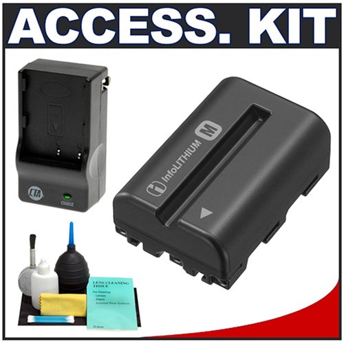 Sony NP FM500H Rechargeable Battery Pack with Charger and Cleaning Kit for Sony Alpha DSLR A100 & A700