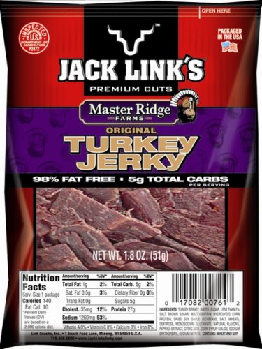 Jack Link's Turkey Jerky, Original, 1.8-Ounce Bags (Pack of 8) by Dried Beef