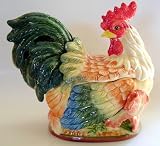 Fitz & Floyd Mediterraneo Rooster Covered Vegetable Bowl / Cookie Jar