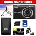 Nikon Coolpix S570 12MP Digital Camera with 5x Wide Angle Optical Vibration R...