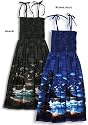 Moonlight Surf Spaghetti Strap Hawaiian Aloha Smocked Sun Dress