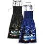 Moonlight Surf Spaghetti Strap Hawaiian Aloha Smocked Sun Dress