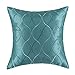 CaliTime Cushion Covers Pillows Shell Teal Ground Embroidered 18 X 18 Inches Two-tone Geometric Waves