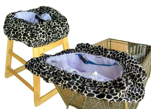 Picture of Cozy Patricia Ann Designs Giraffe Shopping Cart / High Chair Cover - Lavender and White Gingham B004QK2BP2 (Baby Shopping Cart Covers)